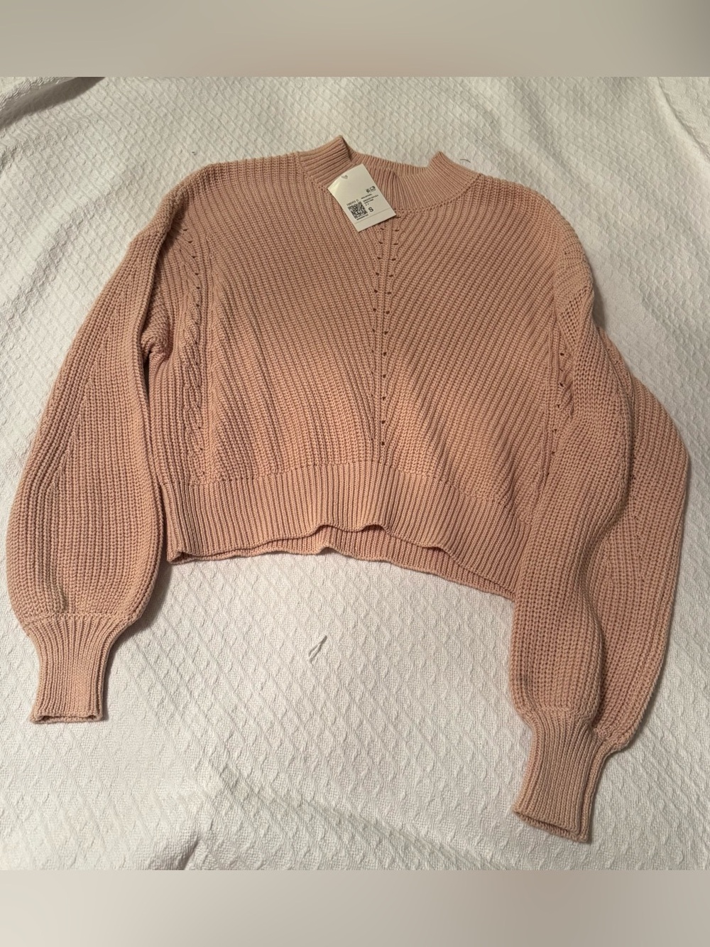 Forever 21 Blush Pink Cropped Crewneck Sweater